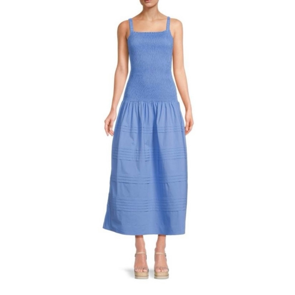 SAYLOR NEW Tiffani Smocked Blue Dress with Cut out Back size Small - Picture 9 of 16